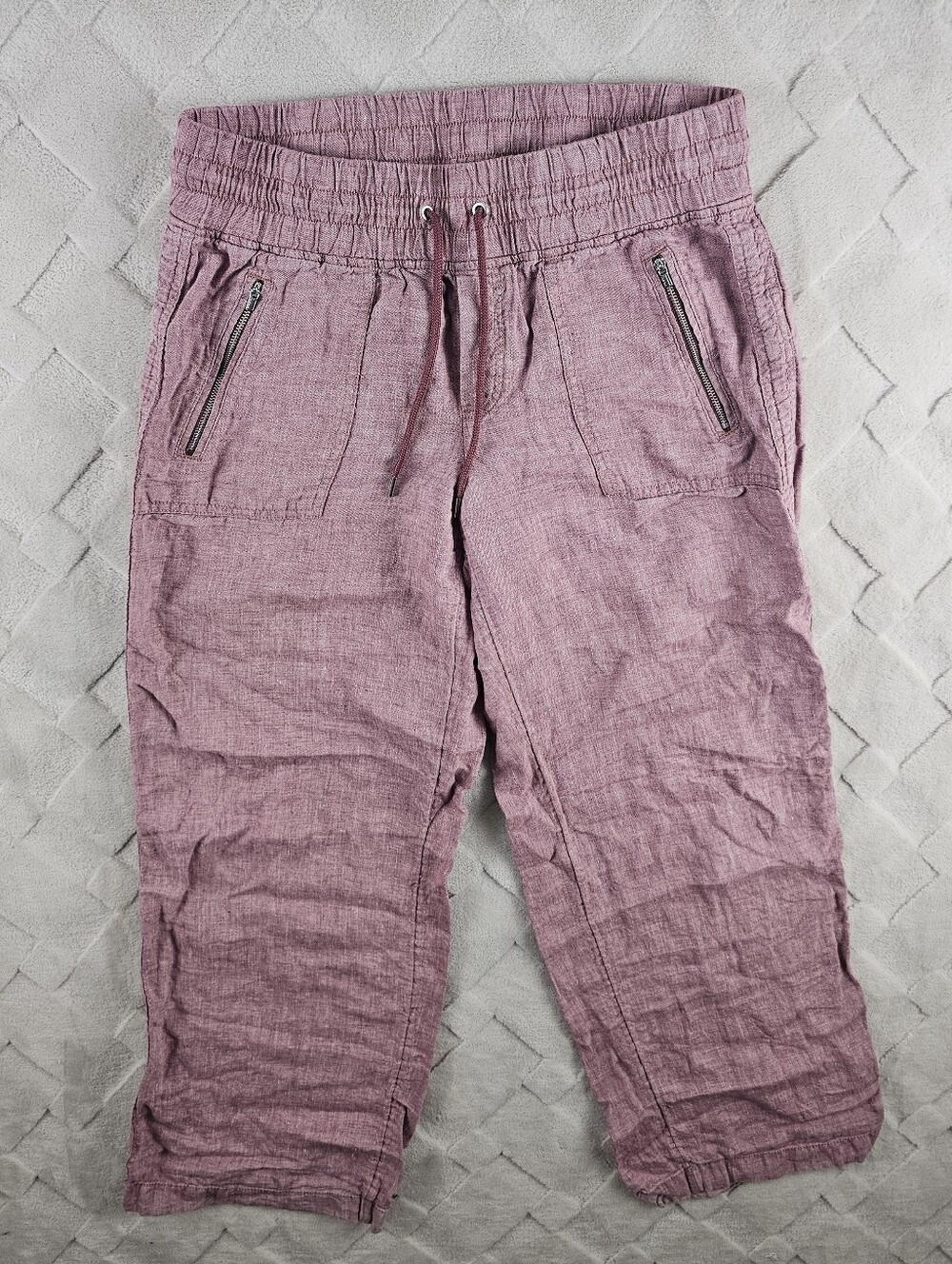 Athleta Cabo Linen Wide Leg Pant Womens 12 Beach Summer Comfort